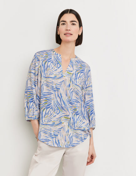 Gerry Weber Long Blouse Top with a Rounded Hem