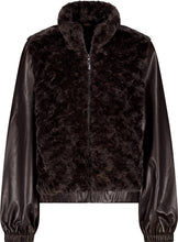 Load image into Gallery viewer, Monari Jacket with Faux Fur in Black Coffee