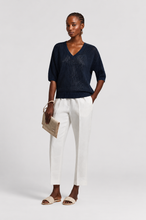 Load image into Gallery viewer, Peserico Pure Cotton V-Sweater in NAVY