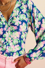 Load image into Gallery viewer, Pom Lillies Blue Blouse