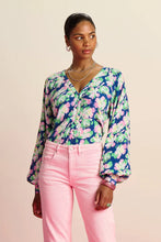 Load image into Gallery viewer, Pom Lillies Blue Blouse