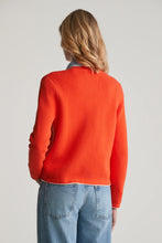 Load image into Gallery viewer, Gant Knitted Cotton Jacket in Orange Red