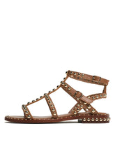 Load image into Gallery viewer, Ash Precious Texture Studded Flat Sandals in Cinnamon