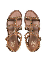 Load image into Gallery viewer, Ash Precious Texture Studded Flat Sandals in Cinnamon