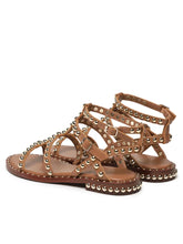 Load image into Gallery viewer, Ash Precious Texture Studded Flat Sandals in Cinnamon
