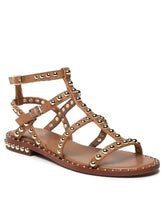 Load image into Gallery viewer, Ash Precious Texture Studded Flat Sandals in Cinnamon