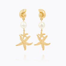 Load image into Gallery viewer, Caroline Svedbom Seadora Statement Earrings in Gold/Pearl