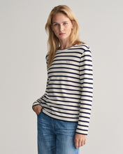 Load image into Gallery viewer, Gant Slim Striped Shield Polo in Evening Blue
