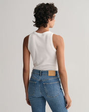 Load image into Gallery viewer, Gant High Neck Ribbed Tank Top in White

