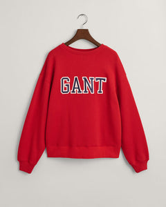 Gant Logo Crew Neck Sweatshirt in Red