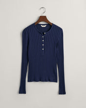 Load image into Gallery viewer, Gant Ribbed Long-Sleeves Henley T-Shirt
