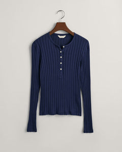 Gant Ribbed Long-Sleeves Henley T-Shirt