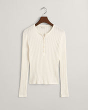 Load image into Gallery viewer, GANT Ribbed Long Sleeve Henley T-Shirt
