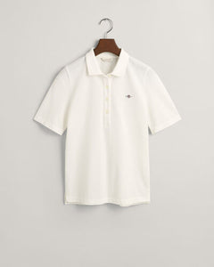 Gant Shield Piqué Polo Shirt in Eggshell