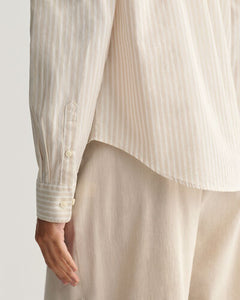 Gant Poplin Striped Shirt in Soft Oat
