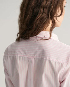 Gant Poplin Striped Shirt in Peachy Pink