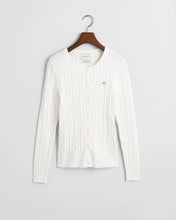 Load image into Gallery viewer, Gant Stretch Cable Knit Cardigan in Eggshell