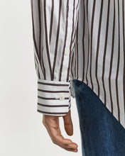 Load image into Gallery viewer, Gant Relaxed Fit Striped Shirt in Deep Brown
