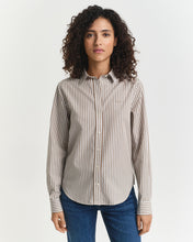 Load image into Gallery viewer, Gant Classic Striped Shirt in Taupe Beige