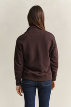 Load image into Gallery viewer, Gant Shield Half-Zip Sweat Shirt in Deep Brown