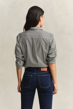 Load image into Gallery viewer, Gant Striped Classic Poplin Shirt in Mossy Green