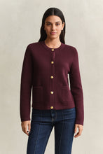 Load image into Gallery viewer, Gant Cotton Cardigan in Darkened Wine