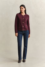 Load image into Gallery viewer, Gant Cotton Cardigan in Darkened Wine
