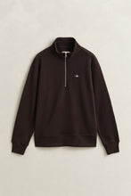 Load image into Gallery viewer, Gant Shield Half-Zip Sweat Shirt in Deep Brown