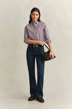 Load image into Gallery viewer, Gant Striped Classic Poplin Shirt in Darkened Wine