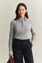 Load image into Gallery viewer, Gant Lambswool Rugger Sweater in Grey Melange