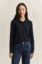 Load image into Gallery viewer, Gant Lambswool Rugger Sweater in Evening Blue