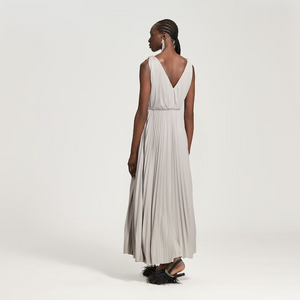 Fabiana Filippi Shiny Pleated Jersey Dress, Steel
