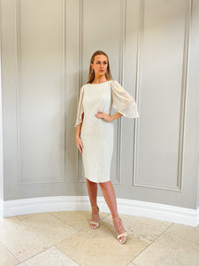 Carmen Melero Dress in Pearl with Sequins