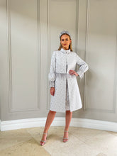 Load image into Gallery viewer, Carmen Melero Silver Dress &amp; Coat WAS €1035 NOW €650
