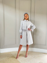 Load image into Gallery viewer, SALE Carmen Melero Silver Dress & Coat WAS €1020 Now €299 SIZE 8
