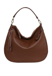 Abro Juna Leather Hobo Shoulder Bag in Camel