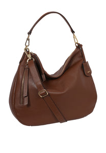 Abro Juna Leather Hobo Shoulder Bag in Camel