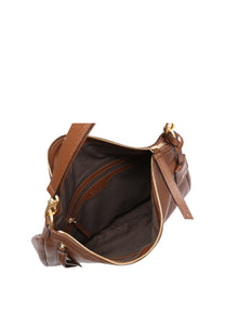 Abro Juna Leather Hobo Shoulder Bag in Camel