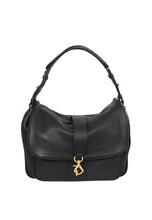 Load image into Gallery viewer, Abro Star Saddle Leather Shoulder Bag in Black
