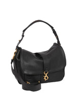 Load image into Gallery viewer, Abro Star Saddle Leather Shoulder Bag in Black
