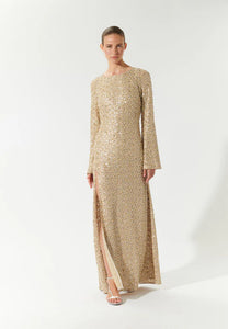 Dea Kudibal Minetta Gold Sequin Maxi Dress