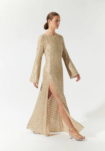 Dea Kudibal Minetta Gold Sequin Maxi Dress