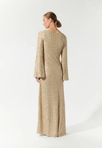 Dea Kudibal Minetta Gold Sequin Maxi Dress