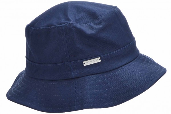 Seeberger Cotton Fabric Bucket Hat in Blue
