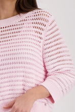 Load image into Gallery viewer, Monari Ajour Knitted Jumper in French Rose
