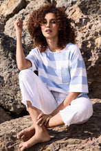 Load image into Gallery viewer, Monari Sweatshirt with Stripes in Sea Blue
