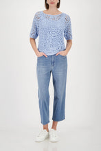 Load image into Gallery viewer, Monari Knitted Jumper with Cornelly Pattern in Sea Blue
