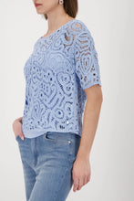 Load image into Gallery viewer, Monari Knitted Jumper with Cornelly Pattern in Sea Blue
