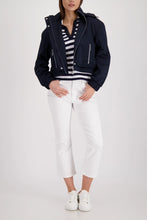 Load image into Gallery viewer, Monari Ajour Polo Jumper with Rhinestones in Navy
