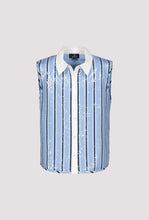 Load image into Gallery viewer, Monari Blouse with Sequins in Sea Blue
